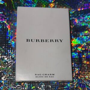 NEW! Burberry Gold Heart Bag Charm with pink tie bow accent GWP